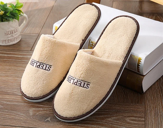 Wholesale cheap custom LOGO home guests five-star hotel travel parent-kids unisex eva indoor coral velvet slippers