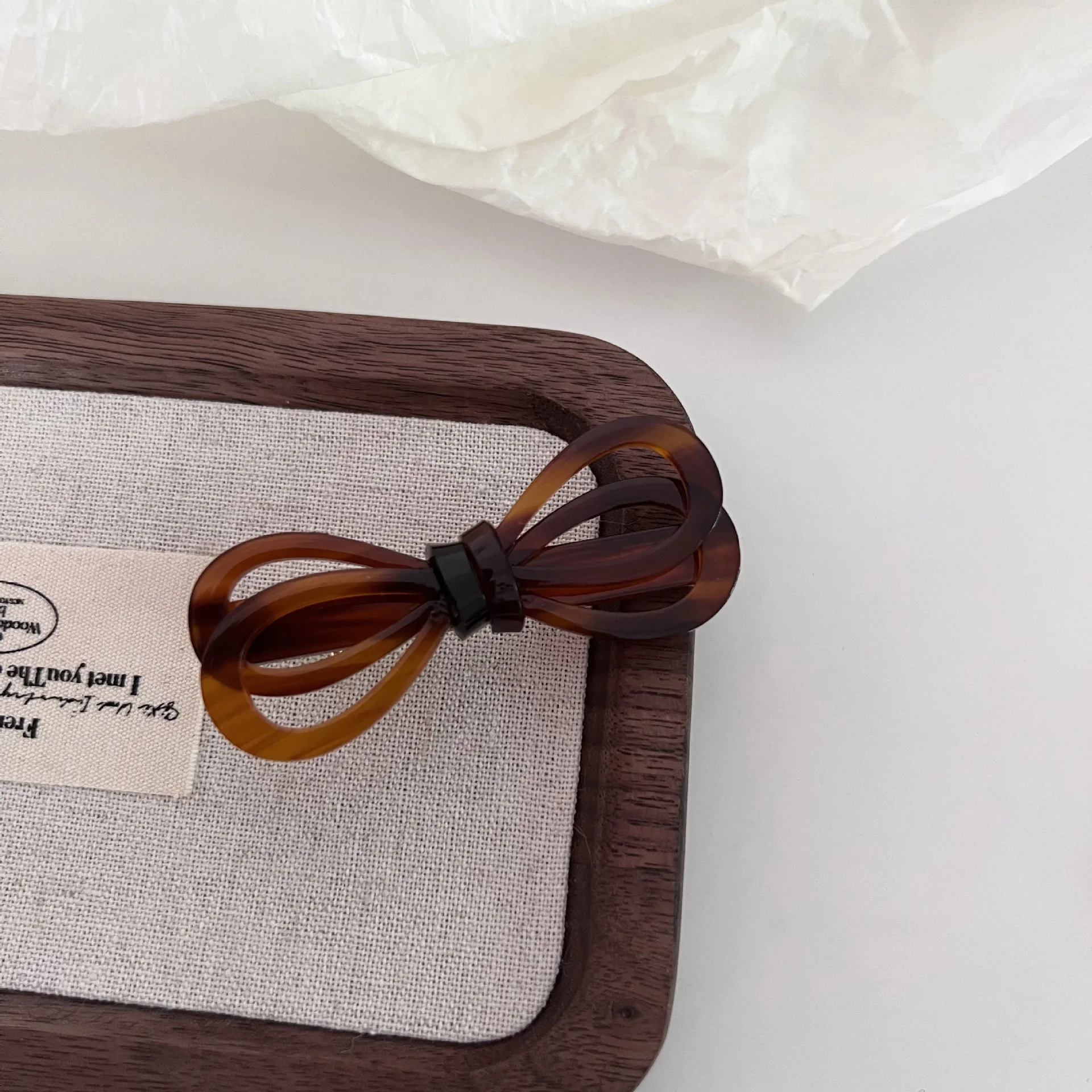 Delicate Acetate Bow Hair Clips Sweet Hollow Double Bow Tie Duckbill Clip Simple Temperament Side Clip Hair Accessories