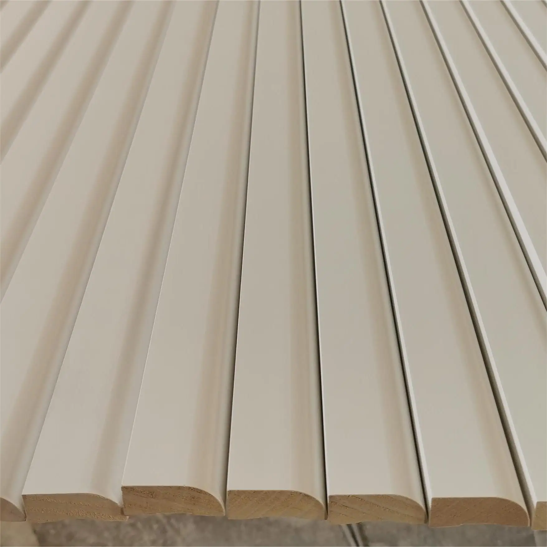 AUS NZ Excellent Versatile Millwork Pre-finished White Primed Radiata Pine Floor Quarter Pencil Round Shoe Molding Trim Pieces