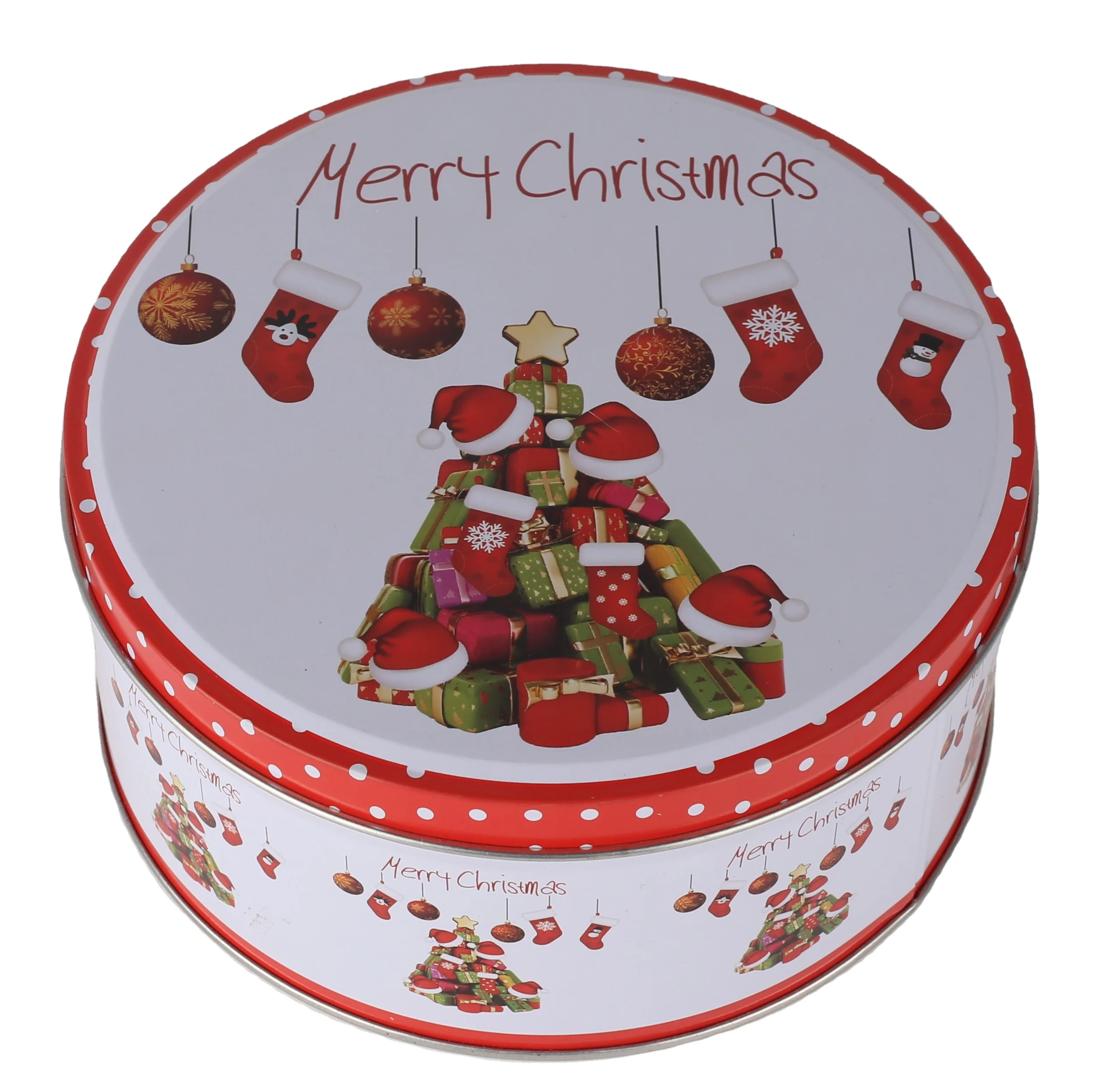 Custom Printing Aluminum Jar Container Packaging Round Metal Tin Box Candy Chocolate Cosmetics Gift Tin Can Box for Christmas