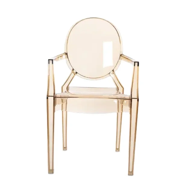 Wholesale dining room furniture stackable   ghost chair crystal wedding transparent plastic chairs