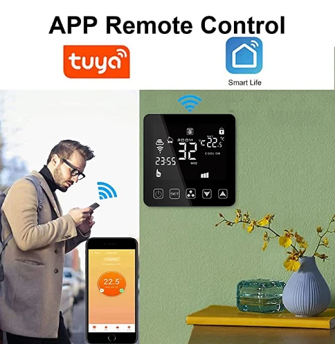 HY08AC-2 Wi-Fi умный центральный вентилятор переменного тока термостат контроль тепла и холодного воздуха термостатический вкл/выкл клапан