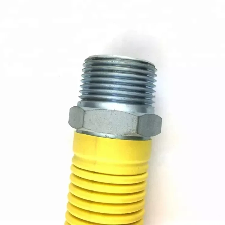 OEM DN16 AISI304 316L stainless steel flexible metal gas connector hose natural gas tube corrugated pipe for gas coated with pvc
