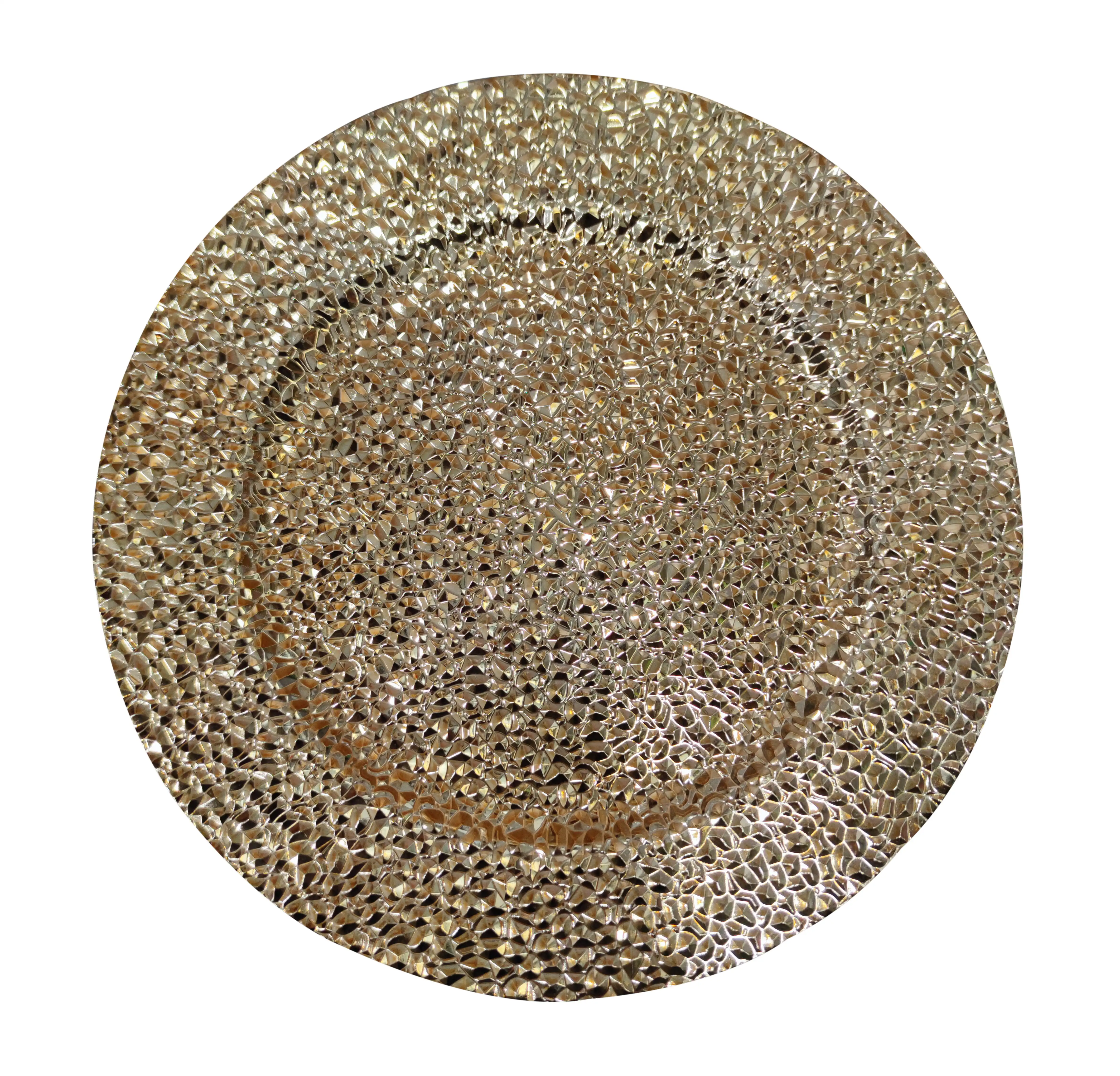 High Quality Embossed Gold 13 Inch Plastic Charger Plate Wedding Decoration Plate Premium Lacquer Painting Plate
