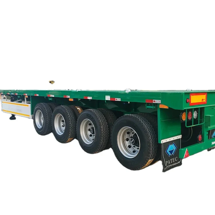 Hot selling 4 axle flatbed semi trailer chassis transporting for containers or bulk cargo for sale at best prices