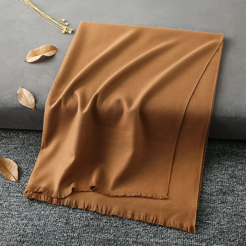 2024 Custom Wholesale Solid Color Italian 100% Cashmere Scarf For Women