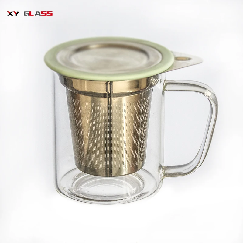 promotional high borosilicate heat resistant thick bottom handmade glass tea  mug