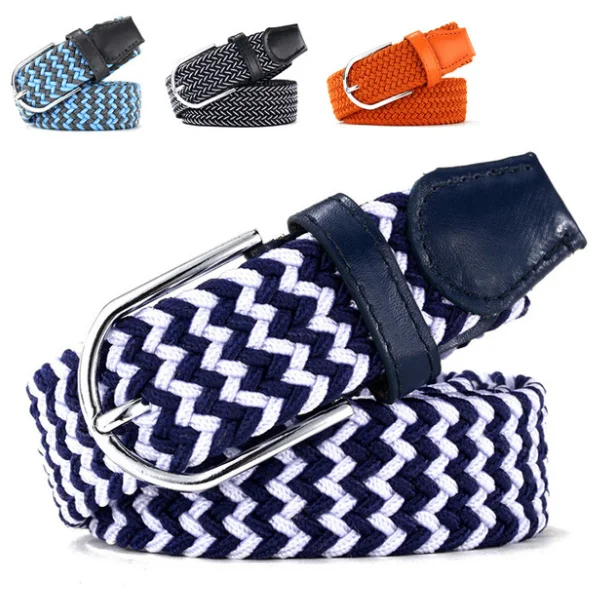Wholesale Woven Canvas Braided Stretch Elastic Knitted Belt for Men Women