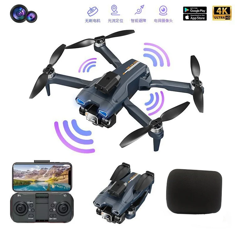 Drone HD Dual Camera Obstacle Avoidance Light Stream Wifi FPV Diode Night Light RC Airplane Brushless Motor Quadcopter