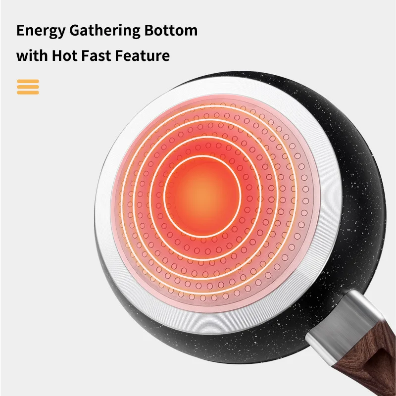 Marble Best Selling non stick Deep Fry Pan Kitchen Pan with Black Marble Nonstick Coating stone-coated deep fry pan