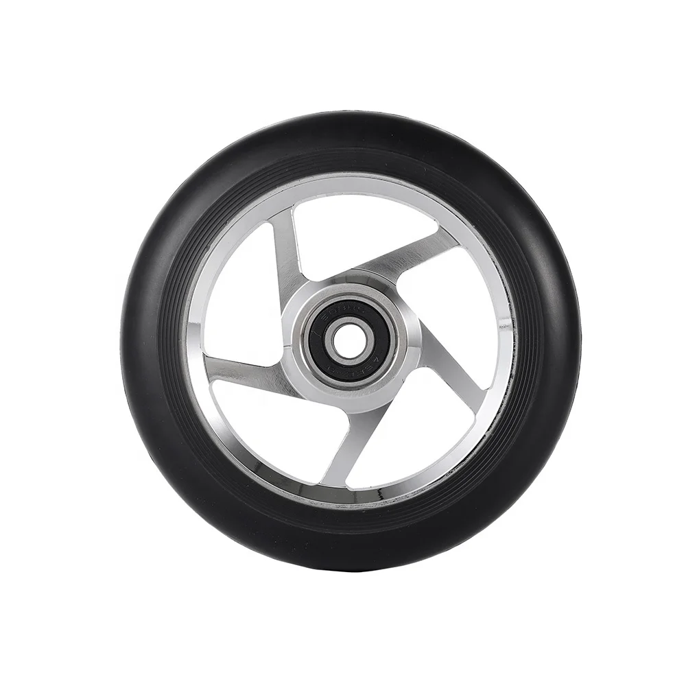 120mm Black on Black 5 Spoke  Wheels Pro Stunt Scooter Wheels  For Sale