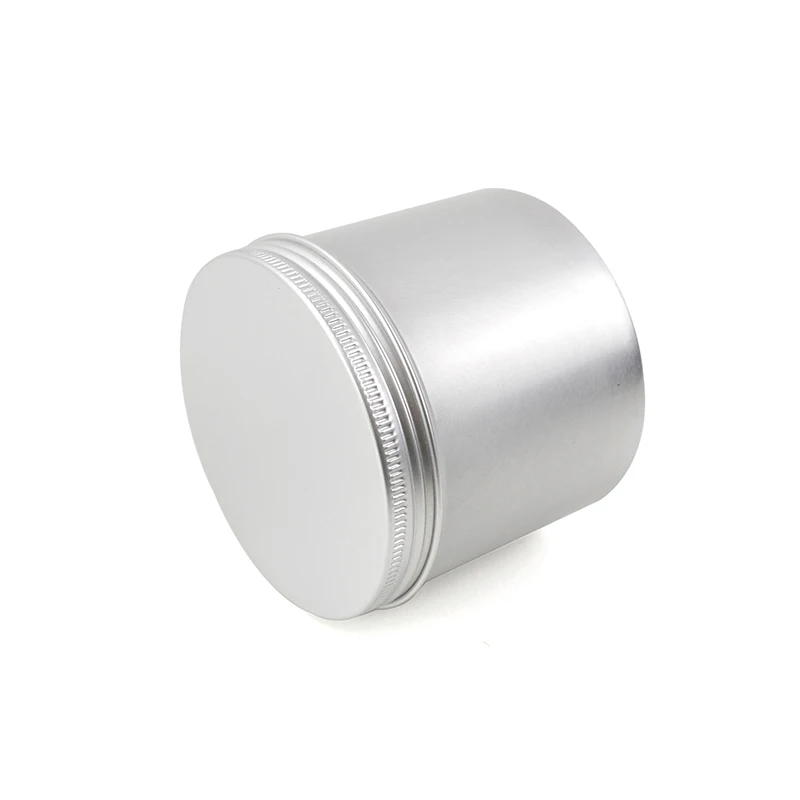 300 ml Cosmetic Aluminum Jar With Lid Silver Small Round Shape Cosmetic Packaging Tins