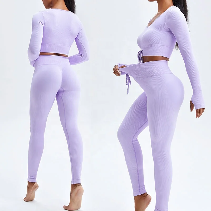 Women Fitness Yoga Clothes Active Wear Seamless Work Out Sportswear Yoga Set For Women