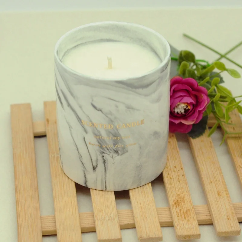 Custom Ceramic Concrete Candle Jar with color box