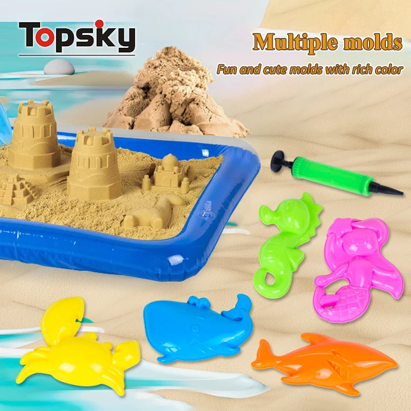 Funny 9 Piece Animals Model Beach Toys Cute Sand Molding Models Safe Plastic Tool Soft Beach Sand Bucket Toys For Kids