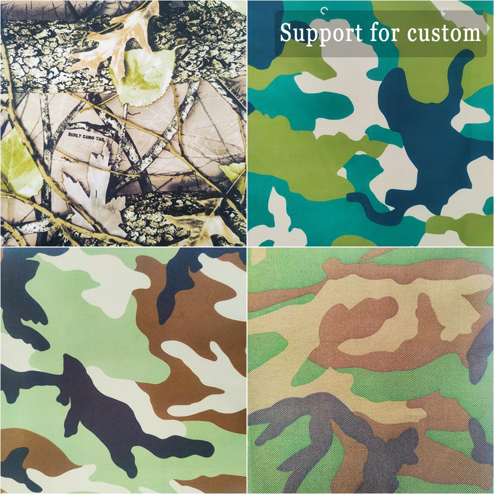 Camo printed PVC coated  Pull rod box Outdoor bag tent cloth 100% polyester Oxford fabric