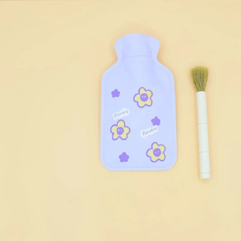 
new portable cartoon hot water bag PVC warm water bag clip cotton anti scald 