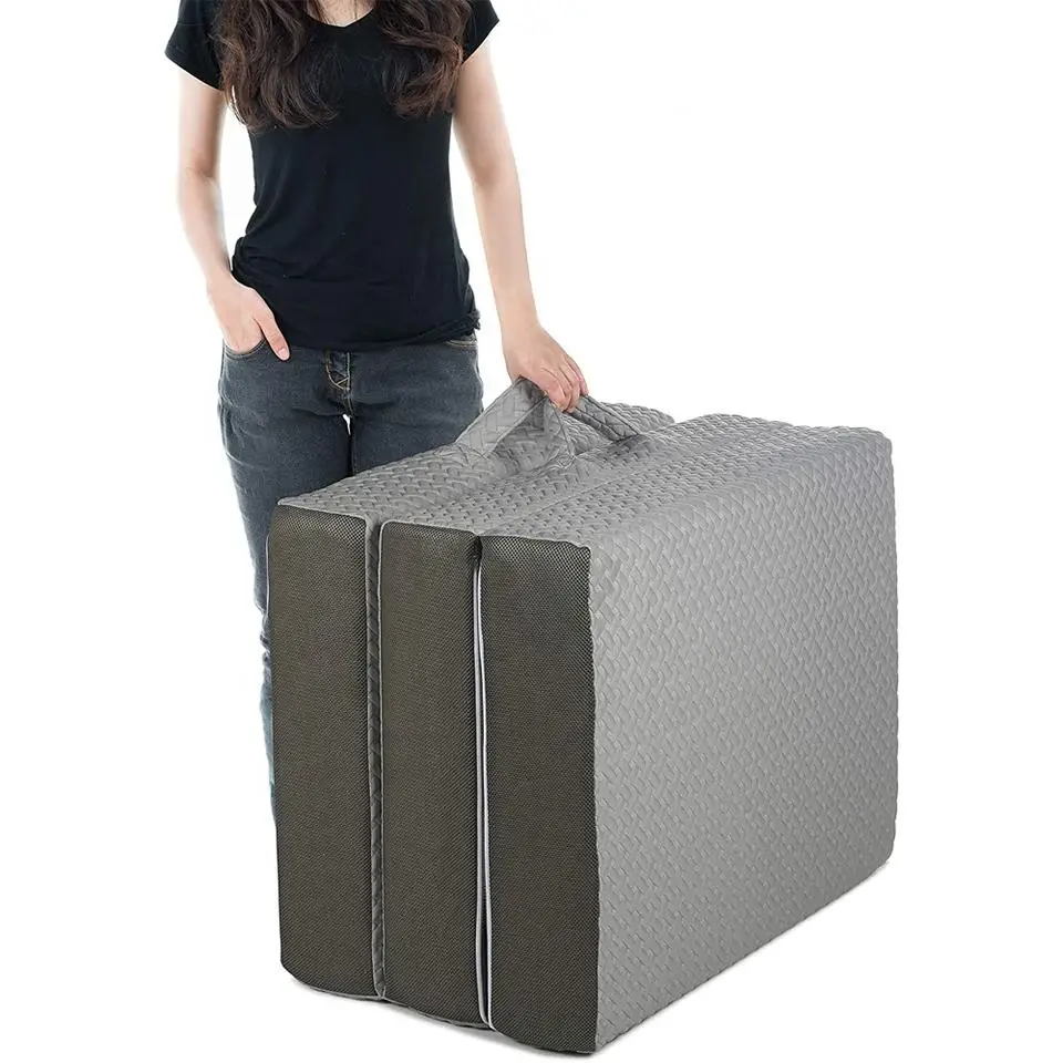 OEM amazon top seller memory foam orthopedic Medical bed mattress twin sized camping mattress foldable foam tri folding mattress