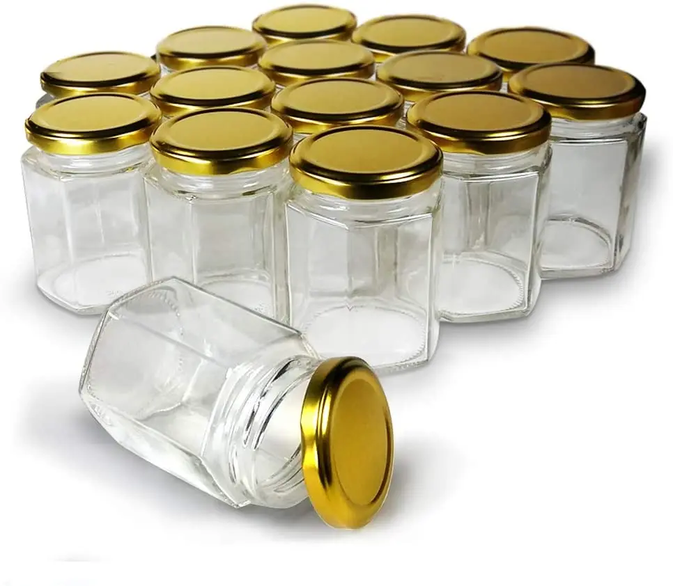 Glass Jam Jars with Gold Lids  Honey  Spice Jars Crafts Canning Jars in Zibo