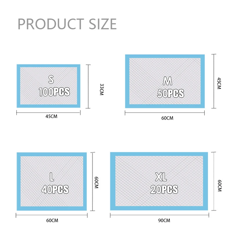 Custom Pet Training Tools Leak-Proof Bottom Film Wholesale Pet Pee Pad