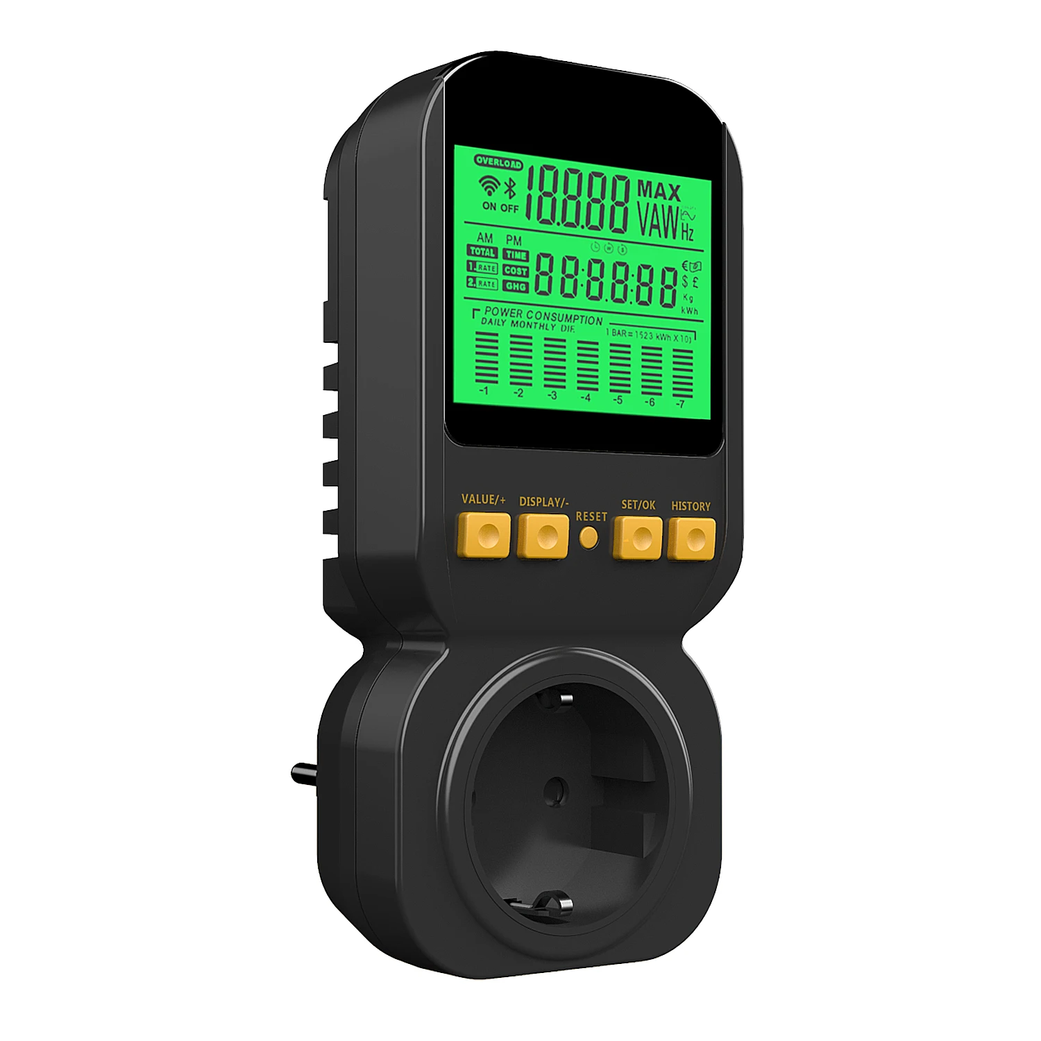 Герц цифровой измеритель энергии Вт Напряжение Вольтметр мощность анализа измеритель мощности Новый 230V 50HZ однофазный цифровой только в том случае, прозрачное отделение для удостоверения личности