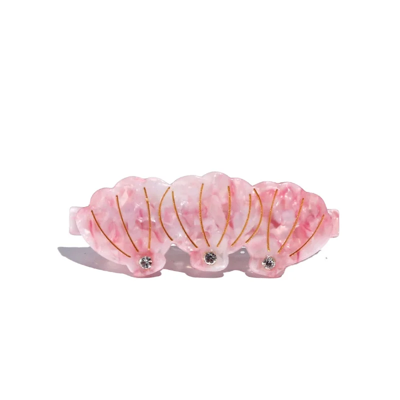 famous acetate shell hair barrette brands pink resin clips for girls hair accessories wholesale beauty designer hair clips
