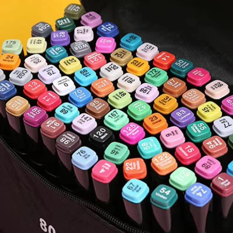 Double Ended Sketch Markers Dual Tip Twin Drawing Alcohol Permanent Art Maga Marker Pen Set