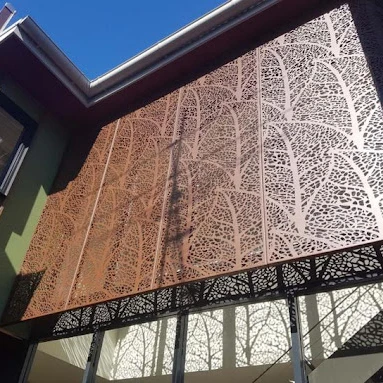 Aluminum  laser cut hollow screen wall panel curtain wall facade cladding wall panel with 2mm  perforated screen