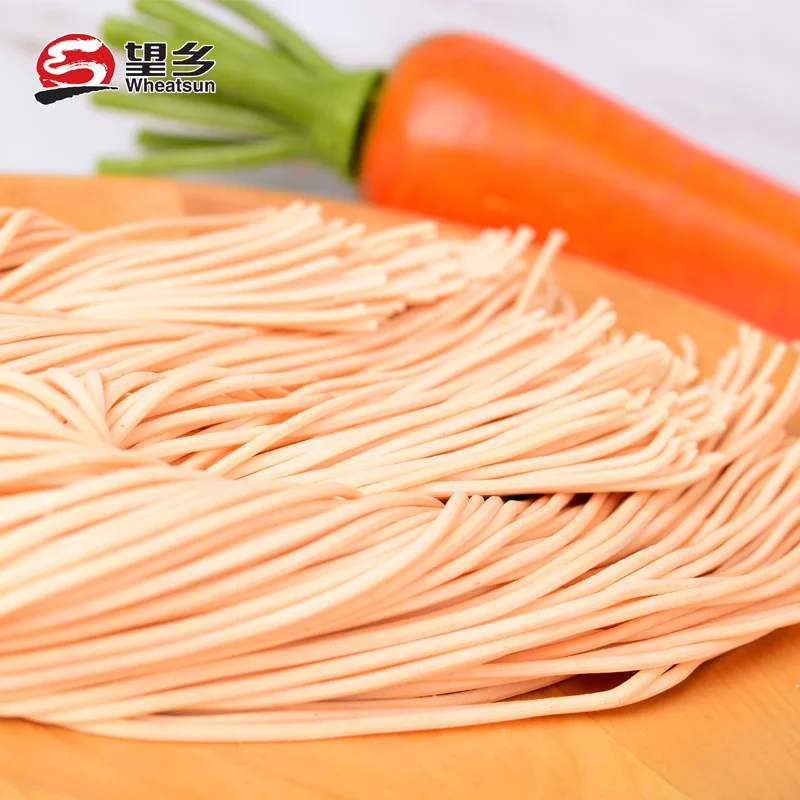 Wheatsun 400g  Vegetable Fresh Noodles Carrot Fast Cooked Semi-Dry Wet Noodles