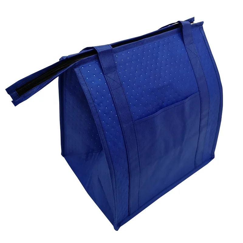 Customized Logo Eco-Friendly Aluminum Foil Lunch Tote Cooler Bag Insulated Food Delivery Non Woven Bag