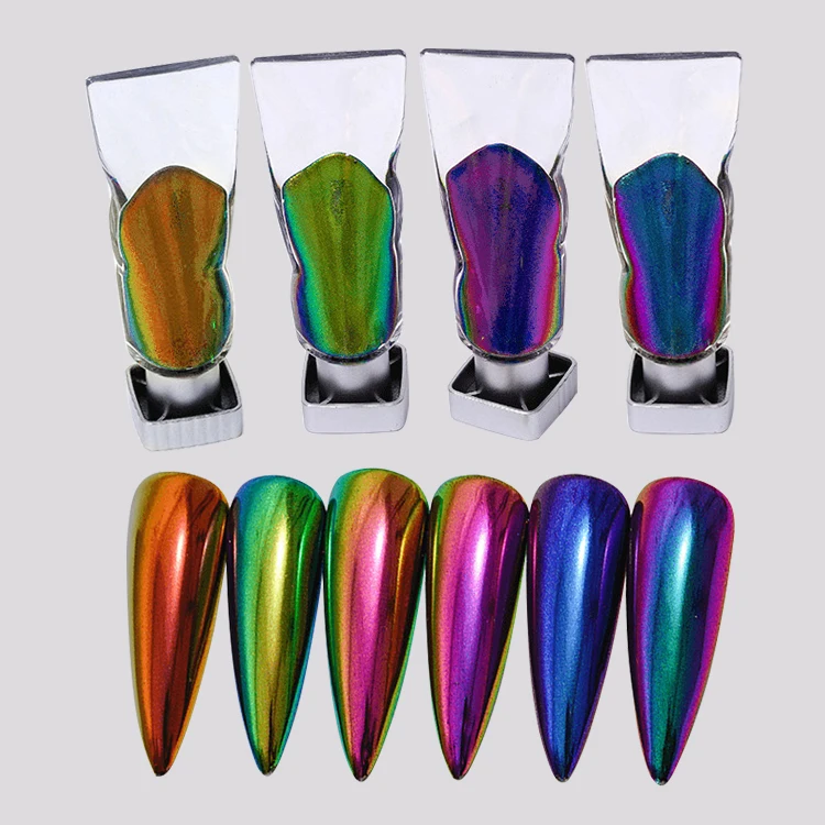 OEM Colors Liquid Type Mirror Chrome Powder Metallic Effect for Professional Nail Art Decor Manicure Nails Glitter Pigment