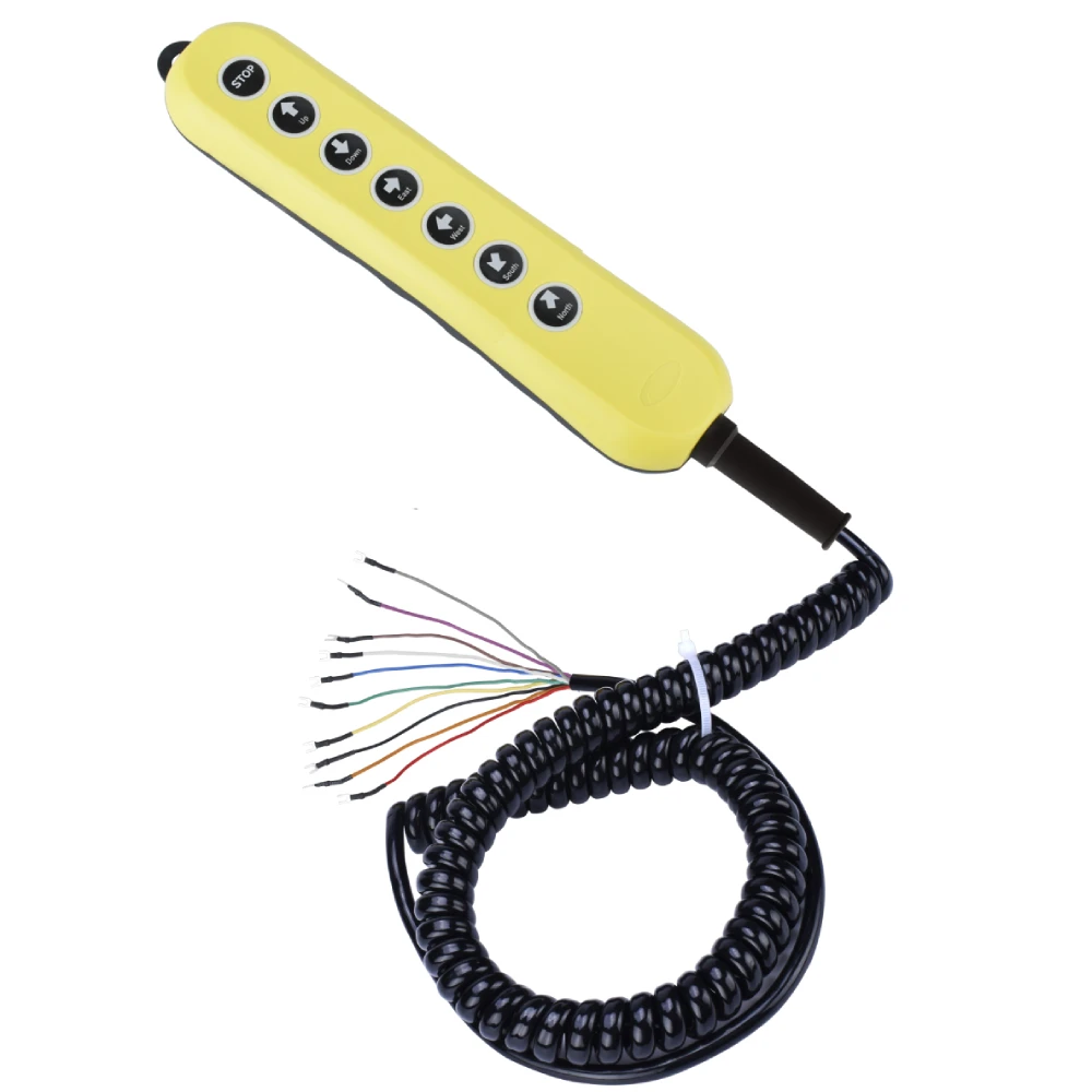 XDL12-F21-S7-T3m 7 keys ip65  Industrial electronic tower Remote Controller AC DC for  Crane Hoist with spiral cable harness