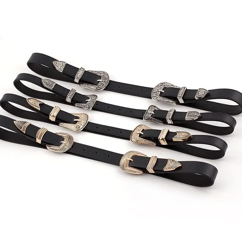 В Amazon женские кожаные ремни в западном стиле женский винтажный ремень в западном стиле с резьбой пряжкой черный поясной ремень для брюк джинсов платьев