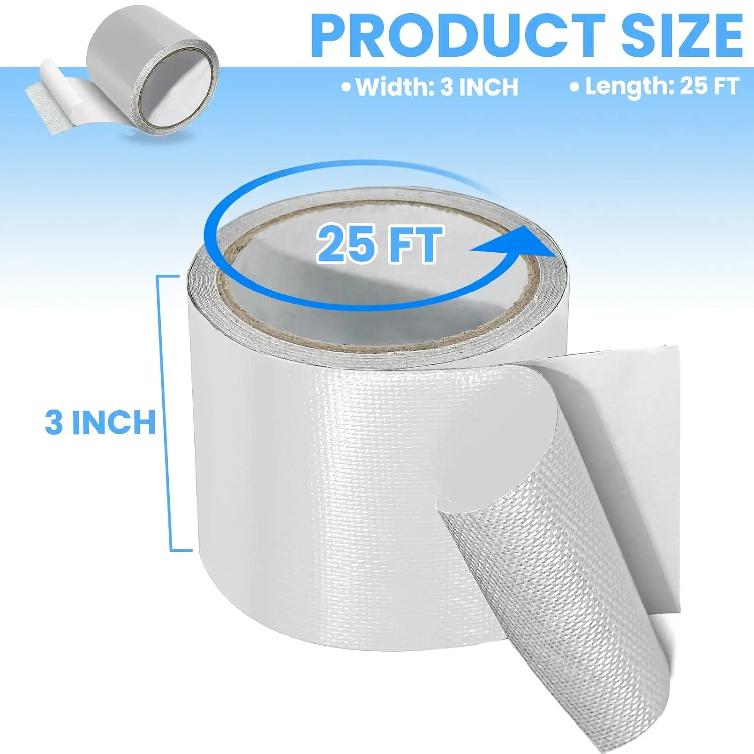 Adhesive roof tape Waterproof Repair Tape for Fabric, Awning, RV Roof, Underbelly, Tarp, Tent, Sail and Boat Cover