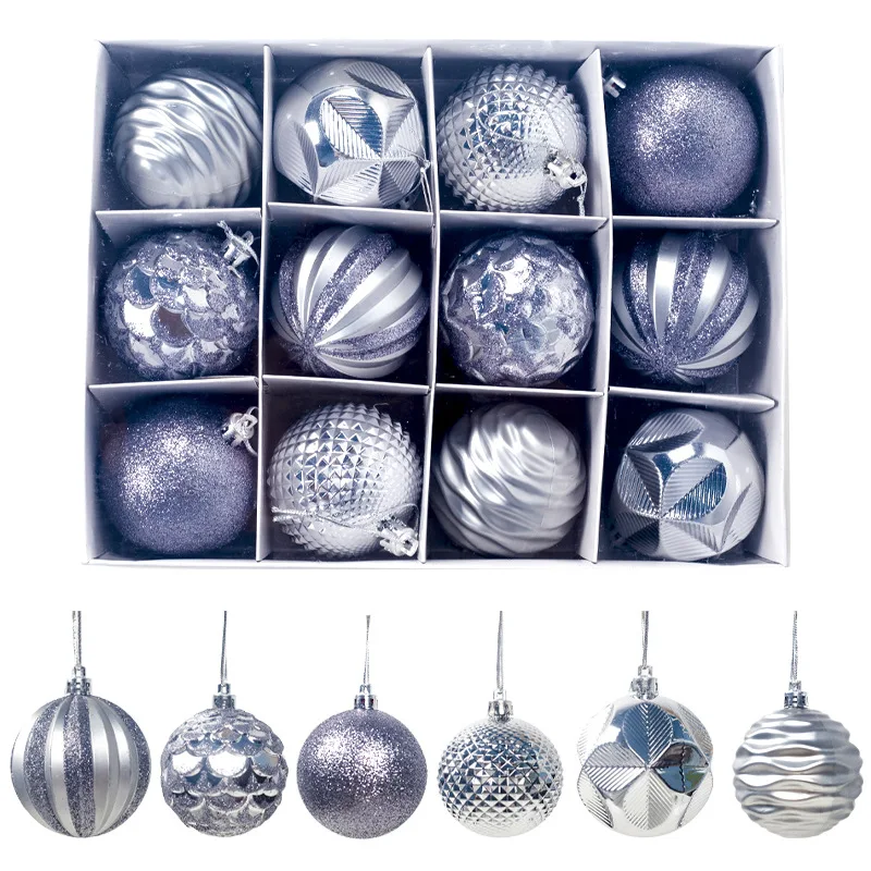 12Pcs/Lot 6cm Christmas Balls Natal Ornaments Christmas Tree Decor Balls Bauble Party Xmas Hanging Navidad Decorations Gift