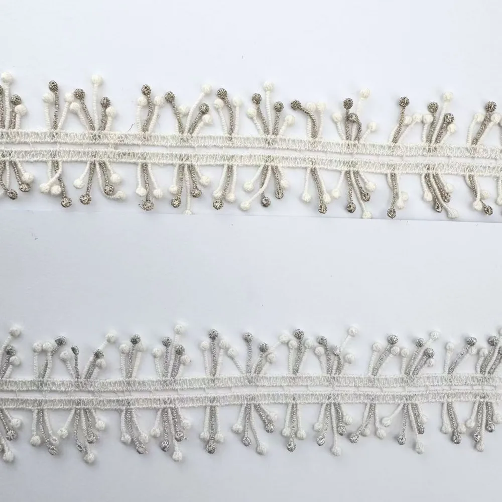 Водорастворимые вышитые кружевные шторы с кисточками