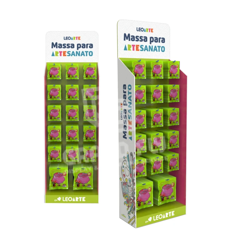New Arrival Retail Display Foam Cardboard Cardboard Hook Paper Food Floor Hanger Hook Display Rack Cardboard Display Stand