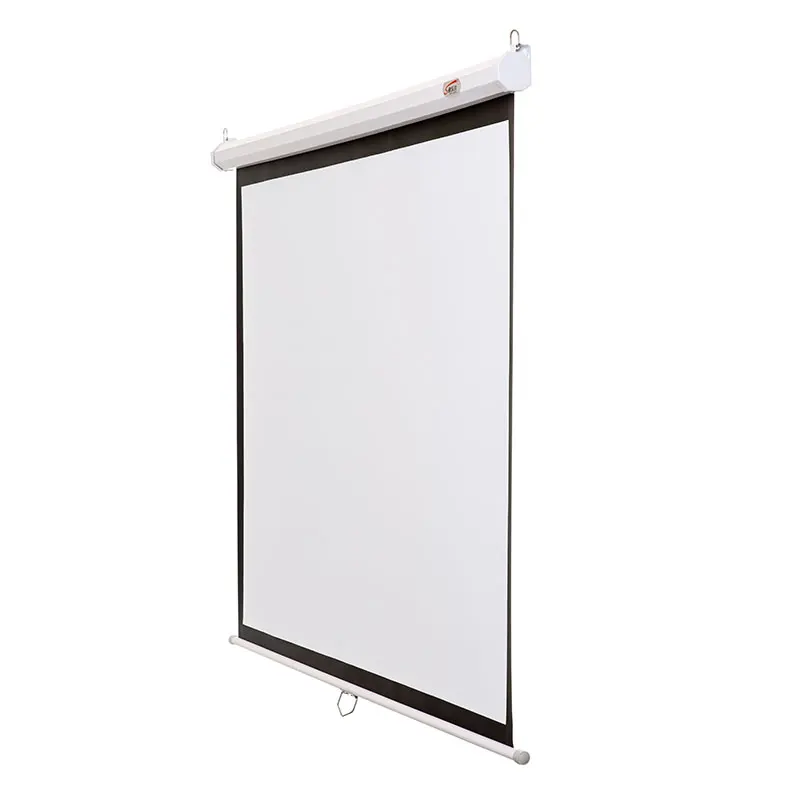Manual Pull Down Projector Screen 72' Roll-Down Pull-Down Retractable 4:3 Manual Projection Screen Auto-Locking Black Border