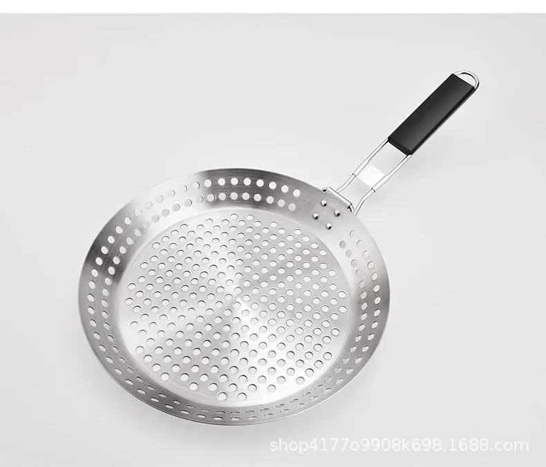 Bbq Frying Pan With Holes Not-easy Stick Bbq Grill Pan Stainless Steel Folding Grill Pan
