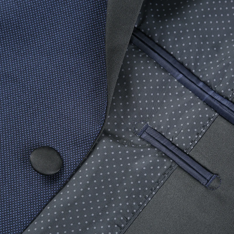 Классический силуэт, черный атласный лацкан, однобортный мужской костюм для свадебного смокинга, шерстяной Блейзер, пиджак для ужина