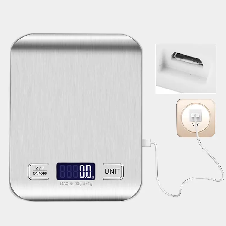 Aaa Batteries Powered Stainless Steel & Abs High-Precision Sensors Electronic Digital Kitchen Food Scale 5kg Coffee Scale