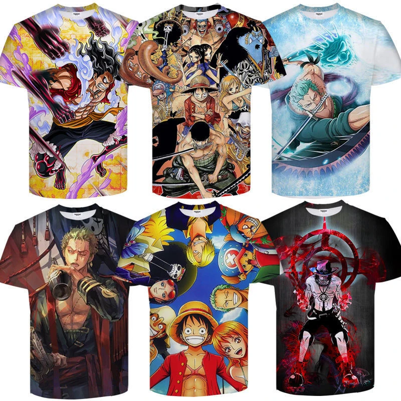 2023 camisas de poliester para sublimation one piece luffy anime digital print shirt 3d t shirts designs one piece tee shirt