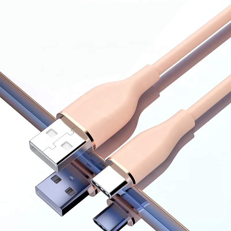 2022 Silicone Style Wholesale New Trending TPE USB-C USB Cords Data Type C Cable Fast 5A Type-C