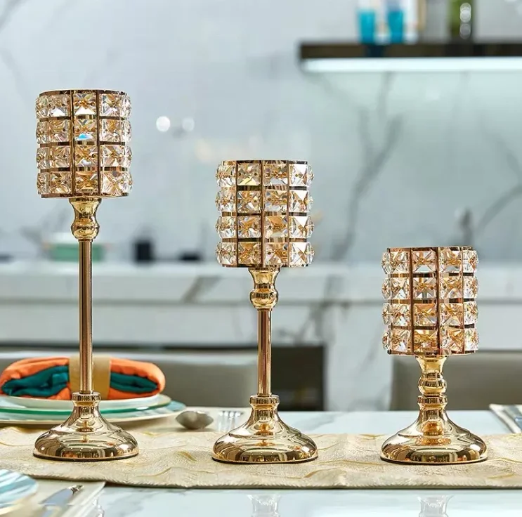 Candelabra pillar table tall wedding table decorative gold crystal candelabra