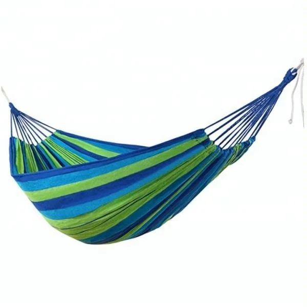 
New Contemporary Design Style Outdoor Single Person Canvas And Cotton Double Tree Portable Swing Camping Hammocks 