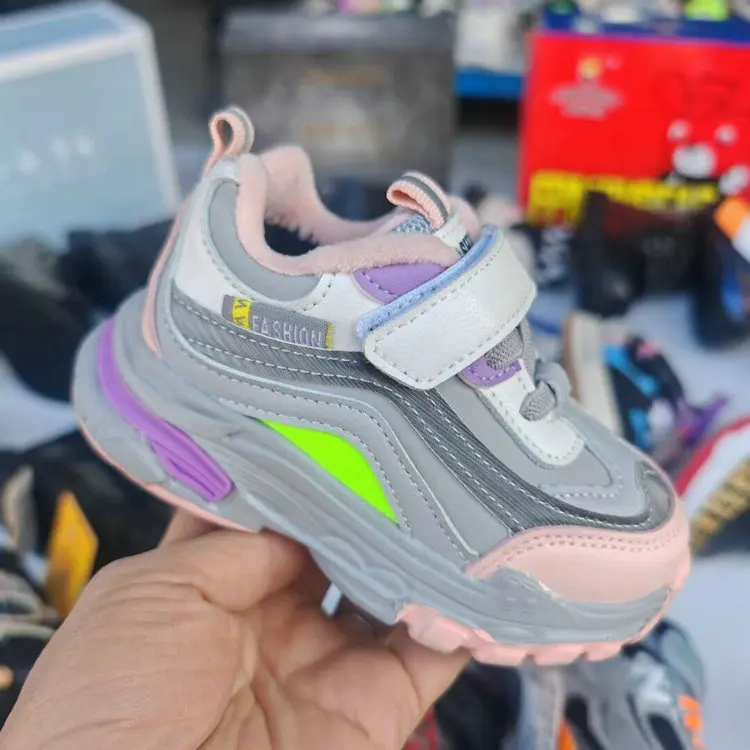 3.98 Dollars ZJX019 Stock Size 15-26 Toddler Boys Girls Sneakers Tennis Breathable Lightweight Baby Kids Walking Styles Shoes