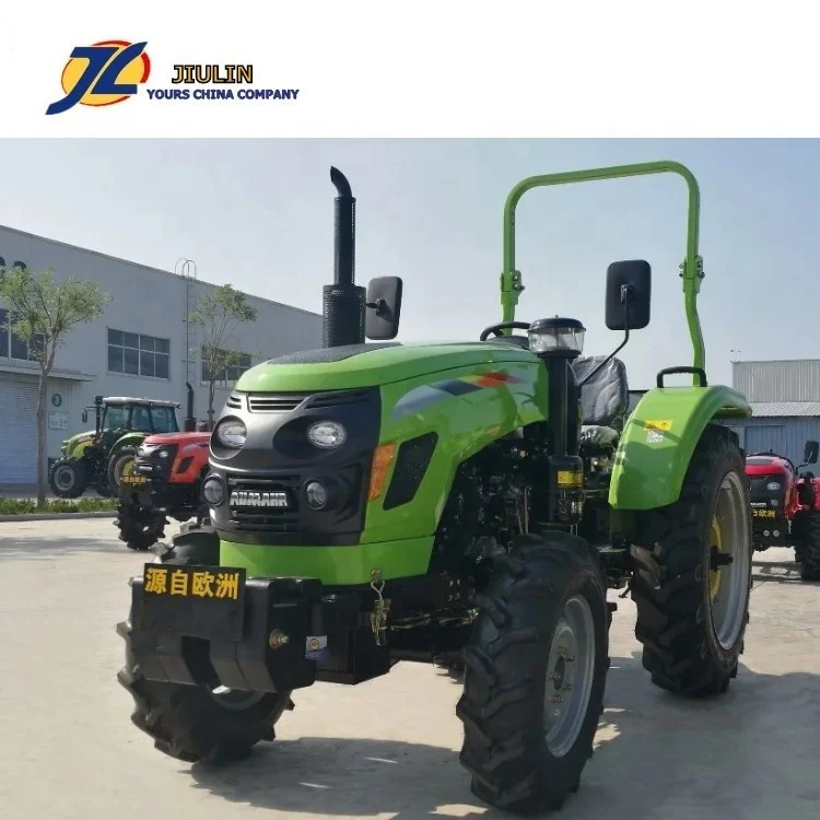 Сельскохозяйственный трактор JIULIN 50hp 4WD для сельского хозяйства с кабиной переменного тока Rops canopy фронтальный погрузчик сделано в