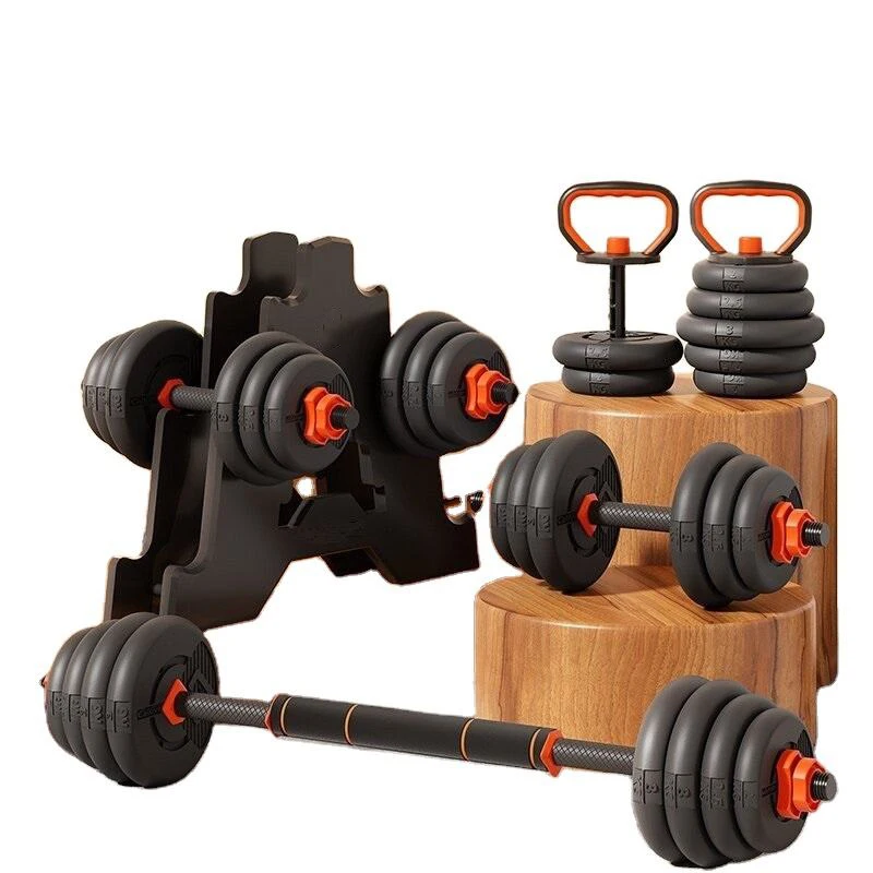 5 In1 Adjustable Dumbbells Set Used As Barbell,Kettlebells,Push Up Stand Free Weight Set With Connector