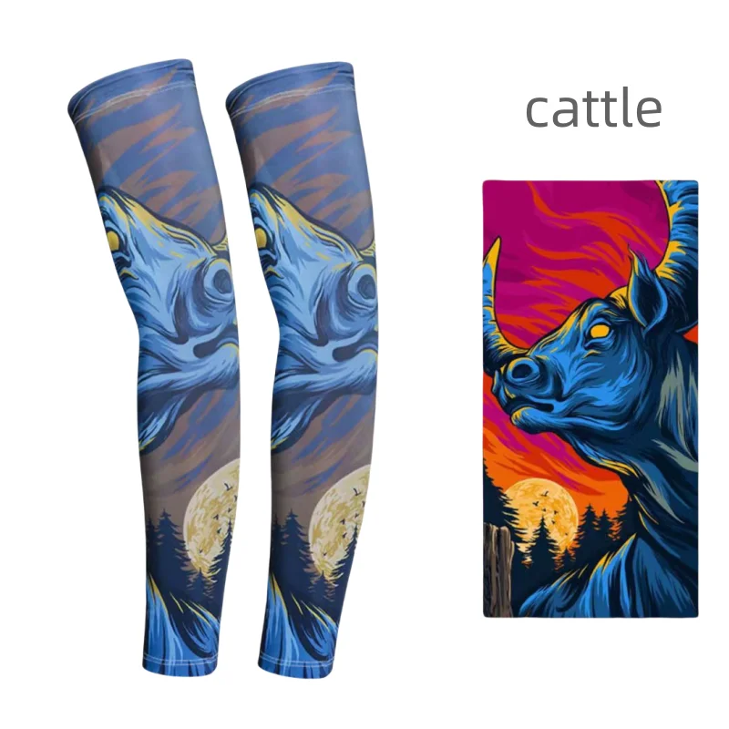 Sale Tatoo Printed Spandex Compression Sleeve Arm Protect Sun Block Cooling Waterproof Protective Arm Sleeve
