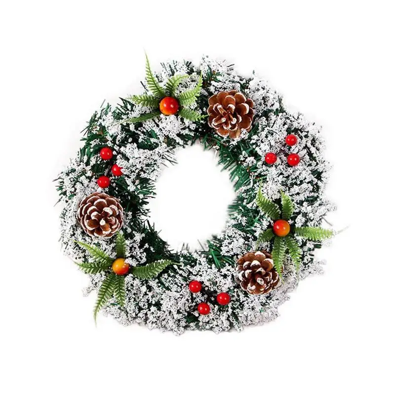 
20cm Handmade Christmas Wreath Festival Spruce Wreath Simulated Christmas Tree Decoration Wedding Celebration Wreath Ornament 